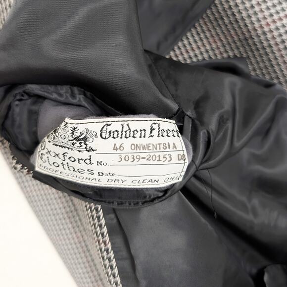 Oxxford Clothes Men's Houndstooth Blazer Jacket Golden Fleece wool 46R - Picture 11 of 12